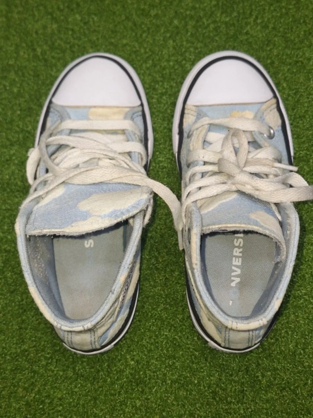 Converse Kids Light Blue and White Cloud High Top Sneakers